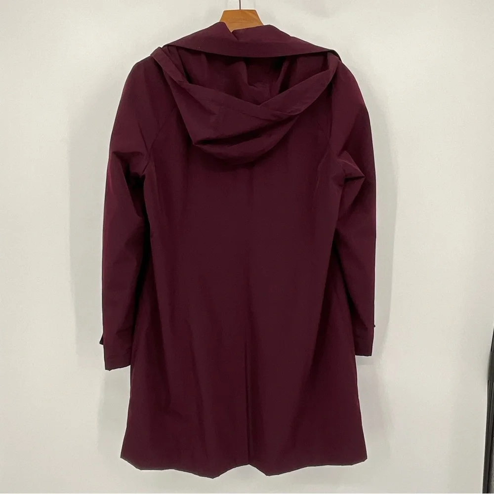 London Fog Womens Hooded Topper Jacket Size Large Burgundy - Picture 6 of 10